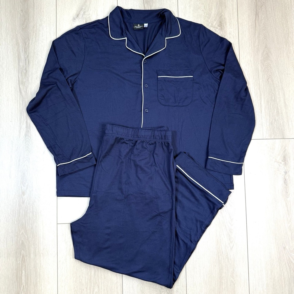 BumbleBella by Jill‎ Martin Pajama Set Women's XXL Navy Long Sleeve Stretch Soft